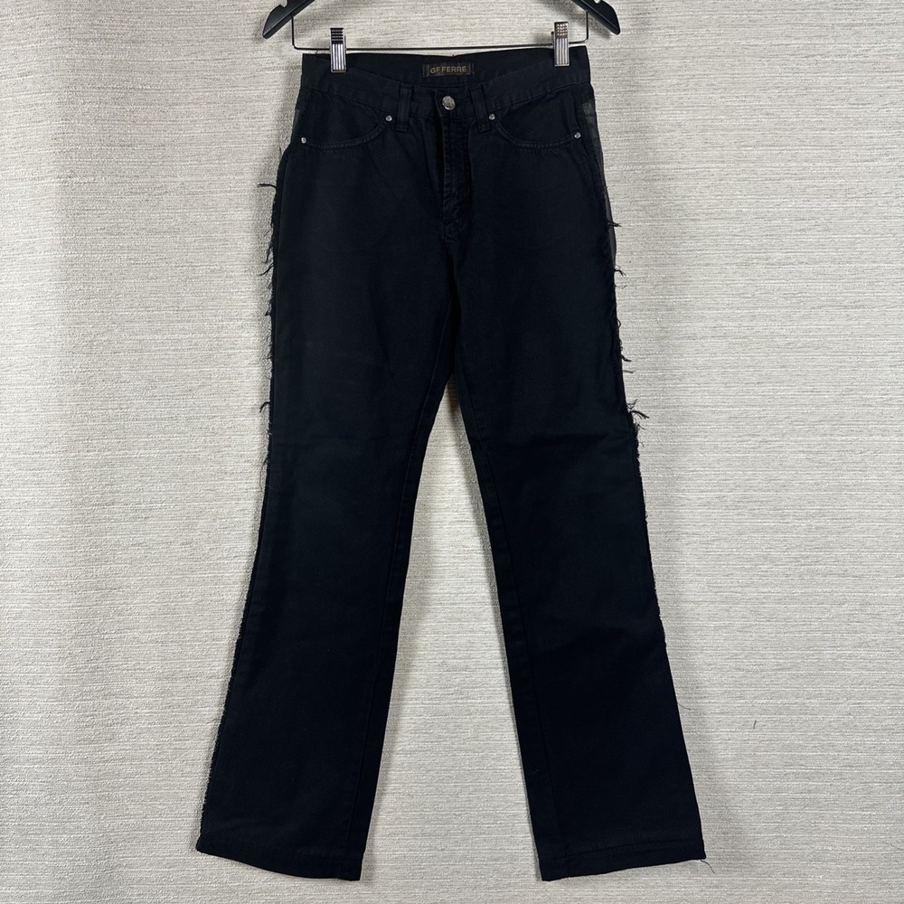 GF Ferre Womens Black Jeans Made In Italy Designer Denim Straight Leg Size 27